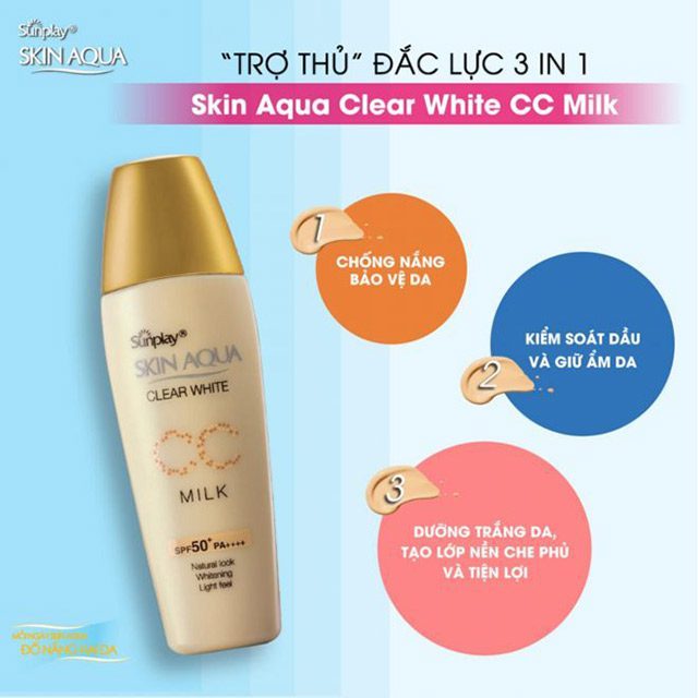 Review kem chống nắng Sunplay Skin Aqua tone up Clear Milk