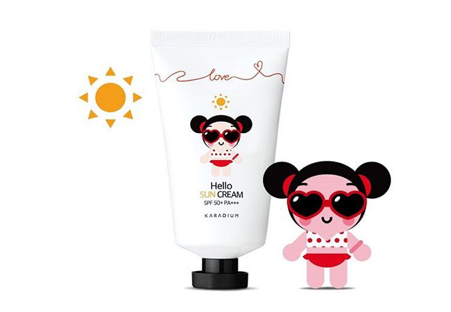 Kem chống nắng Karadium Hello Sun Cream có thiết kế nổi bật