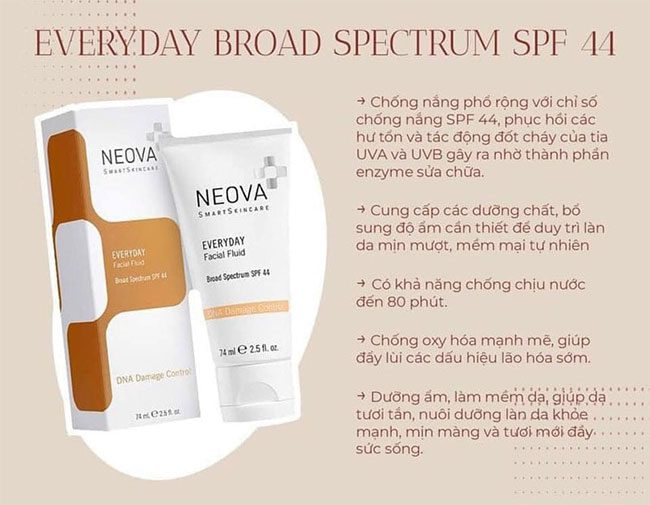 Review kem chống nắng Neova Everyday Facial Fluid nhiều ưu điểm nổi trội